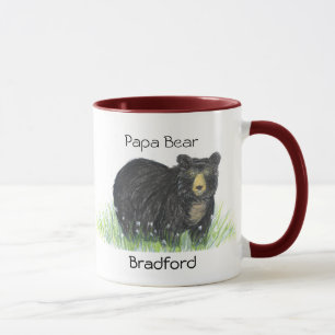 Väter Geschenke Name Papa Bär Schwarzer Bär hin Tasse