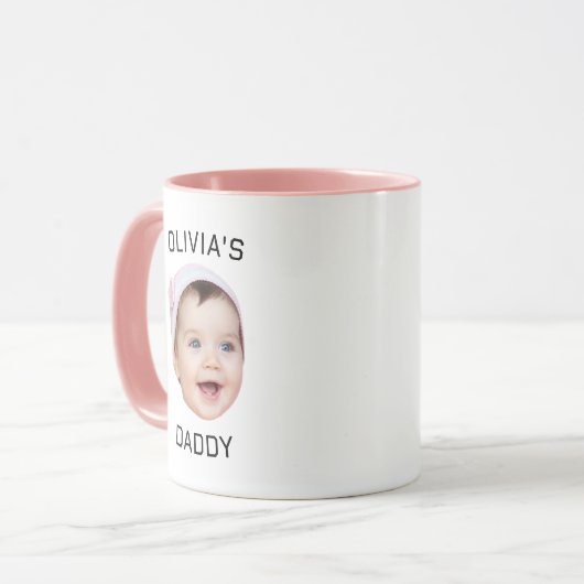 Vater Geschenkidee Tasse, Personalisierte Gesichts Tasse (Vorderseite Links)