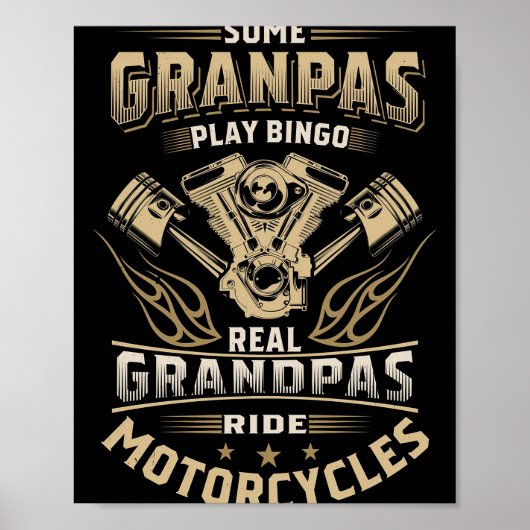 Vater gibt Grandpas-Motorrädern ein Geschenk Poster (Vorne)