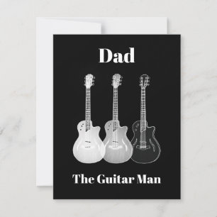 Vater Gitarre Mann einfach lustig monochrom Mitteilungskarte