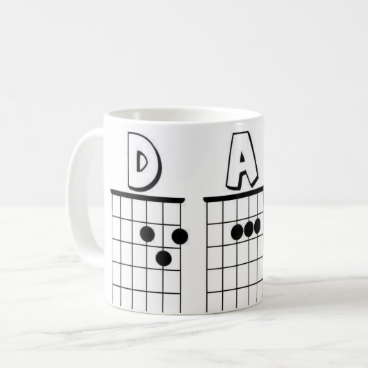VATER-Gitarrenakkorde Kaffeetasse (Vorderseite Links)