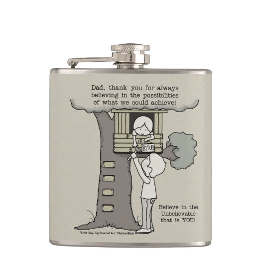 Vater glaubt an Möglichkeiten Flachmann (Vorderseite)