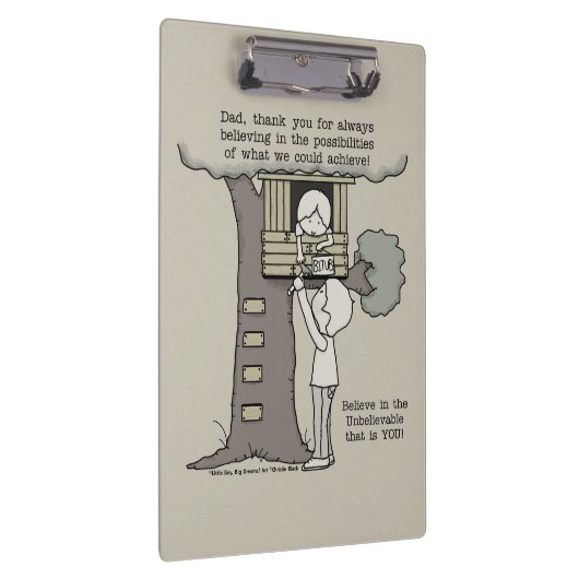 Vater glaubt an Möglichkeiten Klemmbrett (Rechts)