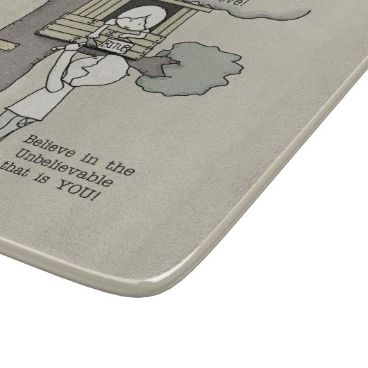 Vater glaubt an Möglichkeiten Schneidebrett (Ecke)