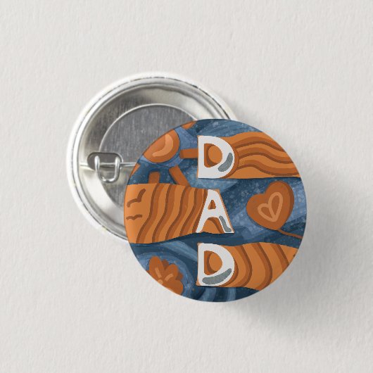 Vater - Glücklicher Tag des Vaters Button (Vorne & Hinten)