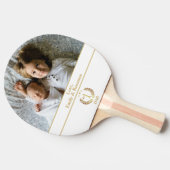 Vater Gold Wreath Personalisiert Foto Tischtennis Schläger (Seitenansicht)