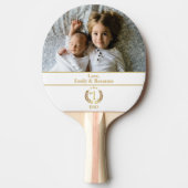 Vater Gold Wreath Personalisiert Foto Tischtennis Schläger (Vorderseite)