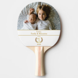 Vater Gold Wreath Personalisiert Foto Tischtennis Schläger