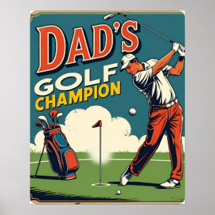Vater Golf Champion Retro Poster Print