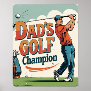Vater Golf Champion Vintage Poster Kunstdruckerei