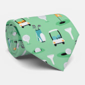 Vater Golfer Golfcart Golfing Sporty Krawatte (Gerollt)