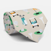 Vater Golfer Golfcart Golfing Sporty Krawatte (Gerollt)