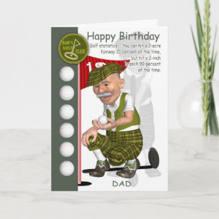 Vater-Golfspieler-Geburtstags-Gruß-Karte mit Spaß Karte