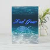 Vater Gone Fishing Einladung (Stehend Vorderseite)