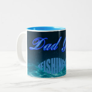 Vater Gone Fishing Zweifarbige Tasse