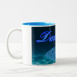 Vater Gone Fishing Zweifarbige Tasse