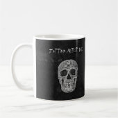Vater Gothic Skull Head Schwarz-weiß Tattoo Künstl Kaffeetasse (Links)