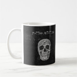 Vater Gothic Skull Head Schwarz-weiß Tattoo Künstl Kaffeetasse