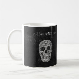 Vater Gothic Skull Head Schwarz-weiß Tattoo Künstl Kaffeetasse