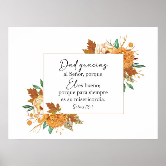 Vater gracias, Salmos 118 Póster Poster (Vorne)