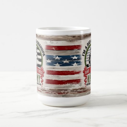 Vater Grandpa Rent Army Tasse, USA Flag Geschenk Kaffeetasse (Mittel)
