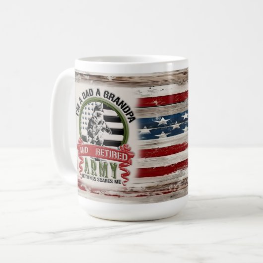 Vater Grandpa Rent Army Tasse, USA Flag Geschenk Kaffeetasse (Vorderseite Links)