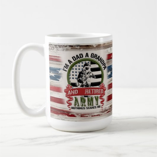 Vater Grandpa Rent Army Tasse, USA Flag Geschenk Kaffeetasse (Links)