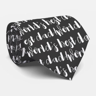 Vater Gray and White World's Best Vater Typografy Krawatte