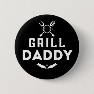 Väter Grill Daddy BBQ Und Räuchern Zum Vatertag Button