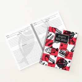 Vater-Grill-Muster im gepflegten Stil – BBQ-Doodle Notizblock