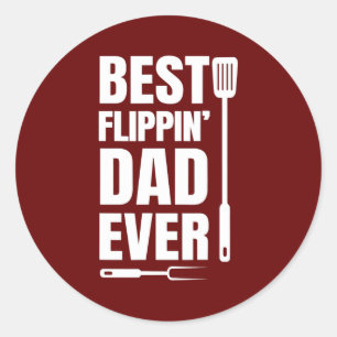 Vater Grill Papa Best Flippin 'Dad Ever Vater Runder Aufkleber