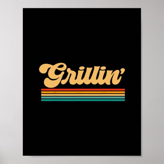 Vater Grilling Grillen Cooking Koch Poster (Vorne)