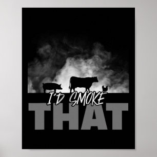 Vater Grills BBQ-Bekleidung - Ich würde diese Kuh  Poster