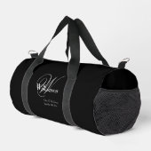 Vater Groom Geschenk Moderne Monogramm Cool Schwar Duffle Bag (Rechte Ecke)