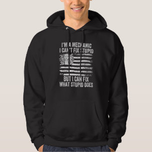 Vater Großvater Mann-Mann Auto Mechanik USA Flagge Hoodie