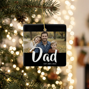 Vater gründete Schwarz-Weiß-Script-Foto Keramikornament