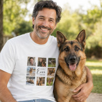 Vater GSD Hund Papa Fotocollage weiß