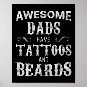 Vater haben Tattoos und Bärte T Shirt Vatertag Poster