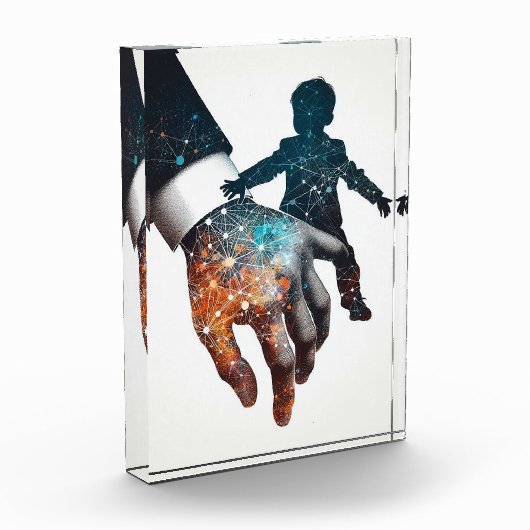 Vater Hand und Baby Fotoblock (Links)