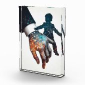 Vater Hand und Baby Fotoblock (Rechts)