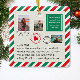 Vater Handgeschriebener Brief FotoCollage Weihnach Keramikornament