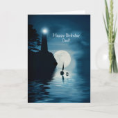 Vater Happy Birthday Lighthouse und Segelboot Ozea Karte (Vorderseite)