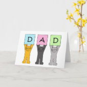 Vater Happy Vatertag Cartoon Katzen Karte (Gelbe Blume)