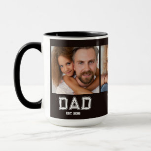 Vater hat elegante 3 Foto-Geschenke Schwarz gegrün Tasse