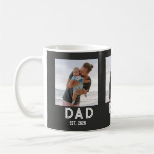 Vater hat schwarzes Foto-Geschenk zum Vatertag ein Kaffeetasse