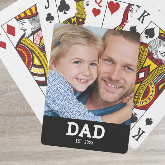 Vater hat Skript Schwarz Foto Spielkarten