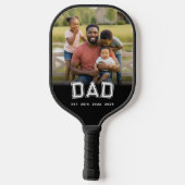 Vater hat Spaß etabliert Fette Foto Pickleball Schläger (Rückseite)