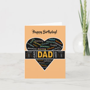 Vater Heart African American Birthday Karte