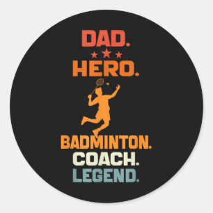 Vater Held Badminton Trainer Legende Badminton Spi Runder Aufkleber