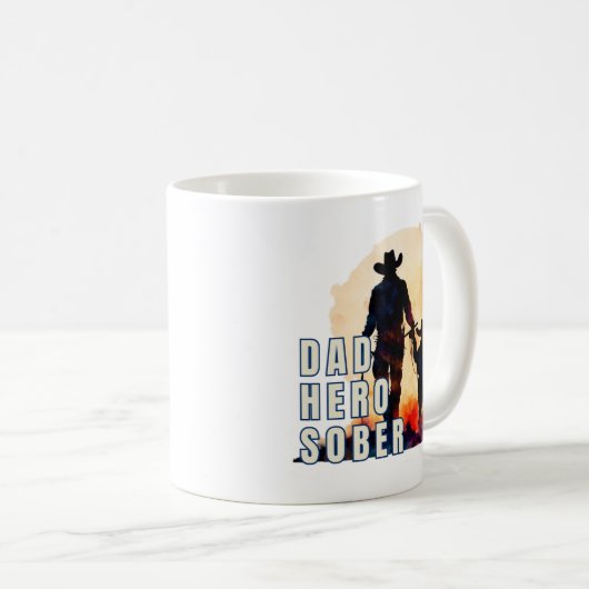 Vater, Held, nüchtern. Cowboy in Wasserfarbe, Sobr Kaffeetasse (VorderseiteRechts)